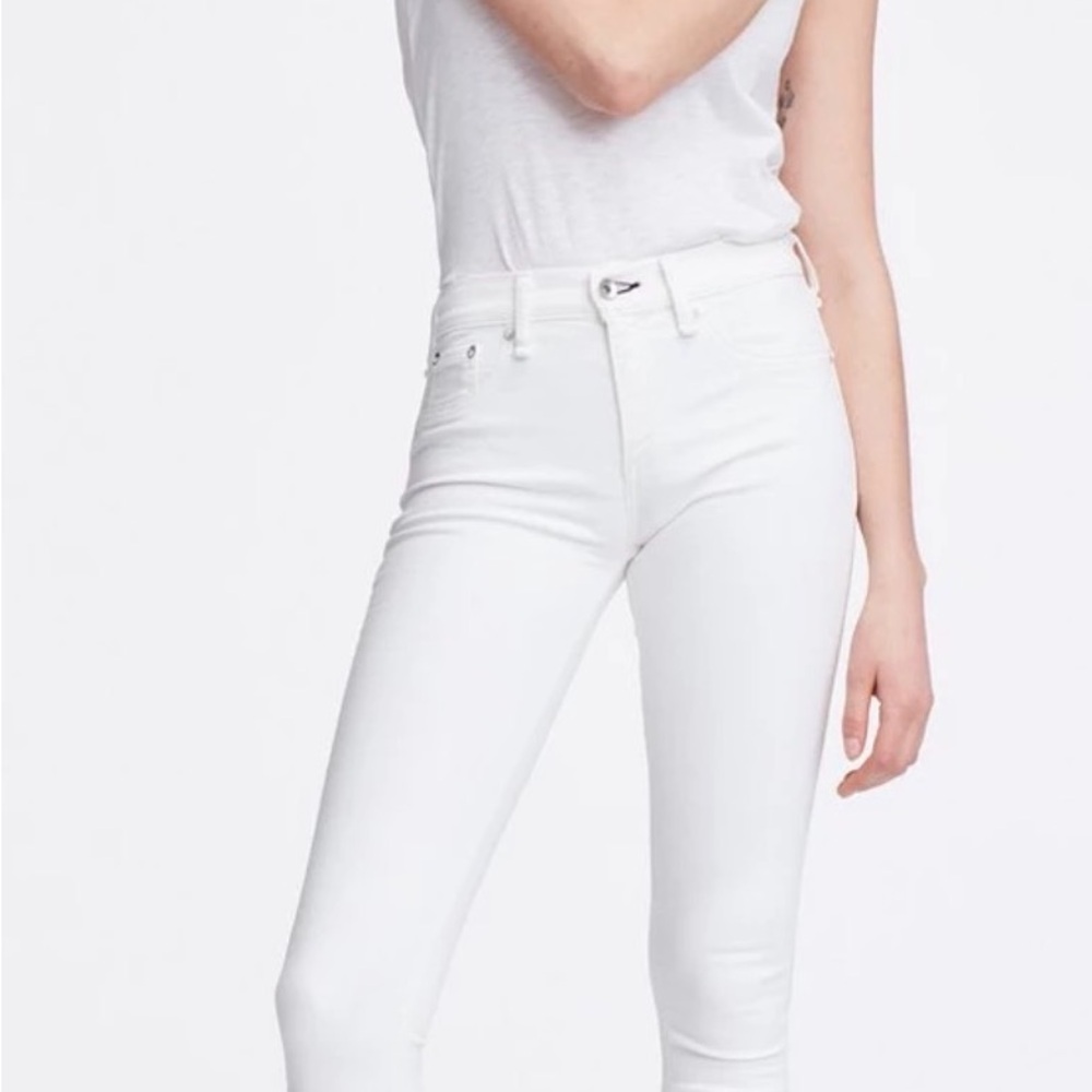 rag & bone White High-Rise Skinny Jeans